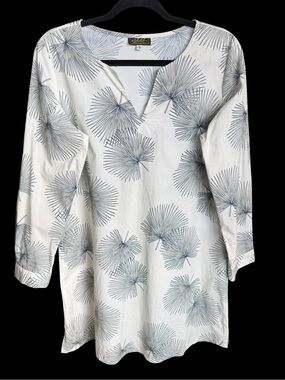 Kahualalea Hawaii shirt dress long sleeve rolled up size Small